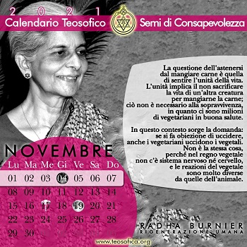 Radha Burnier Calendario Teosofico novembre